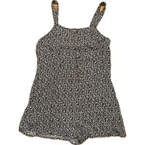 American Eagle Women's Floral Romper Black Size M‎ Sleeveless Casual Summer